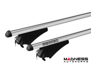 Alfa Romeo Stelvio Roof Rack Cross Bars - for models w/ factory roof rails - Silver 2018-2025 Alfa Romeo Stelvio Roof Rack Cross Bars - for models w/ factory roof rails - Silver 2018-2025